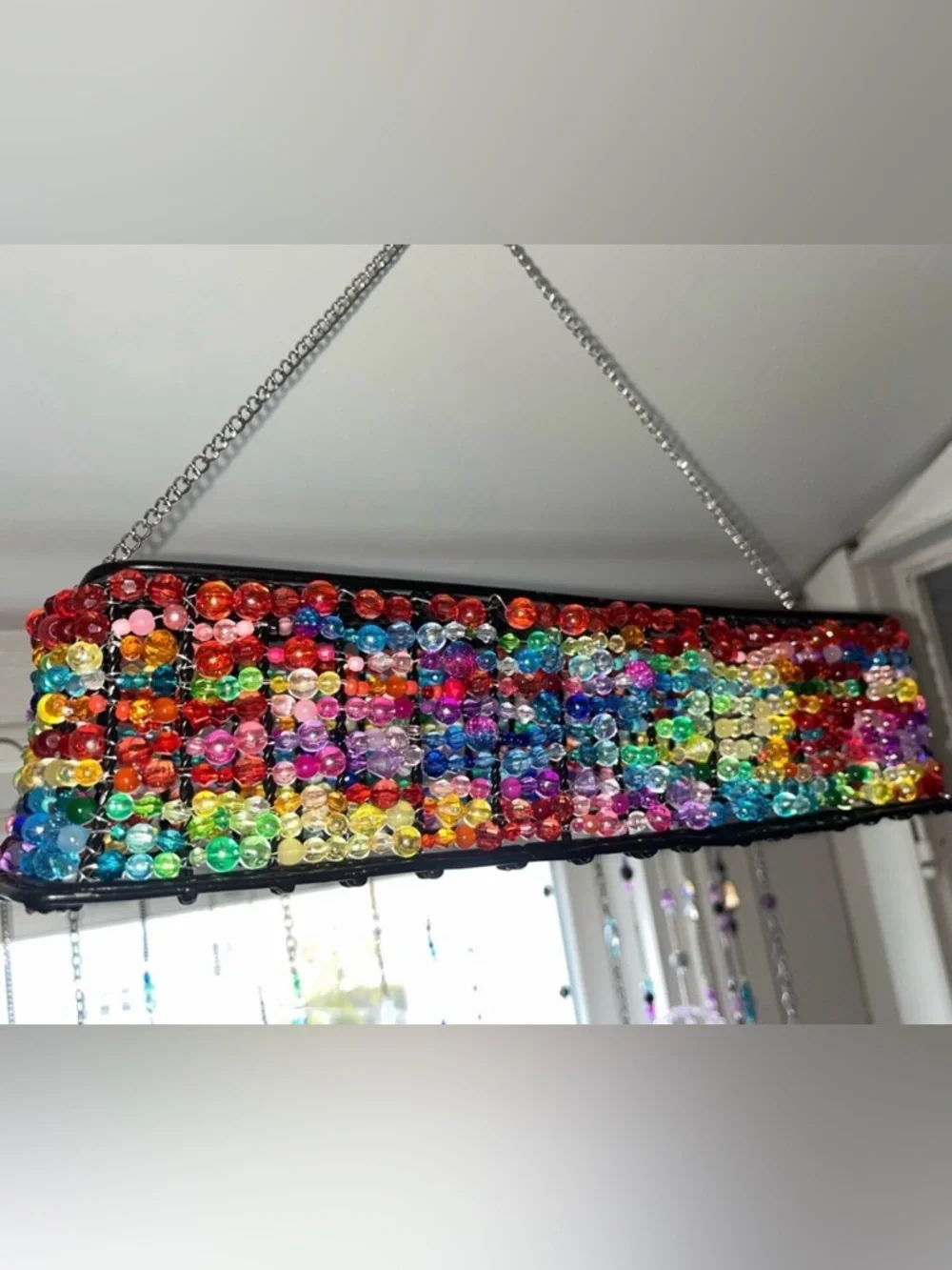 Colorful Crystal and Beaded Chandelier Decor Sun Catcher